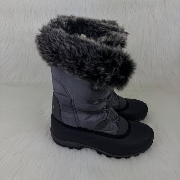 Women's Kamik Momentum Pull on Fur Trim Snow Boot Shoes Size 8 Charcoal Grey - Picture 4 of 16